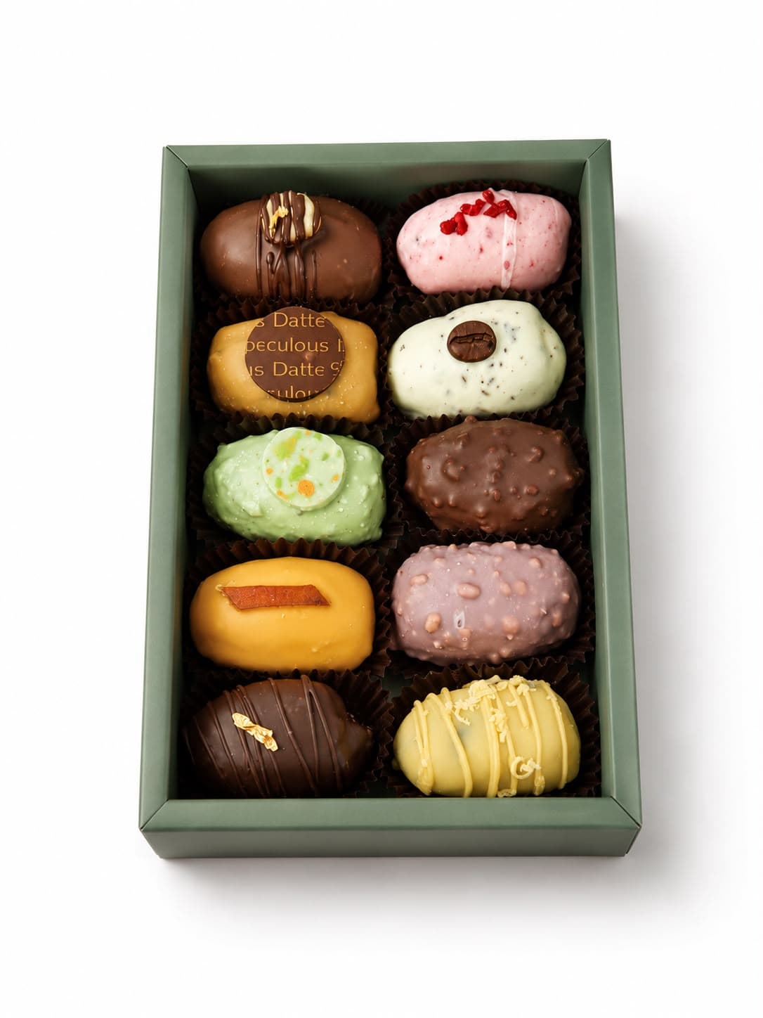 Coffret de dattes fourrées enrobées - 10 pièces